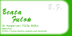 beata fulop business card
